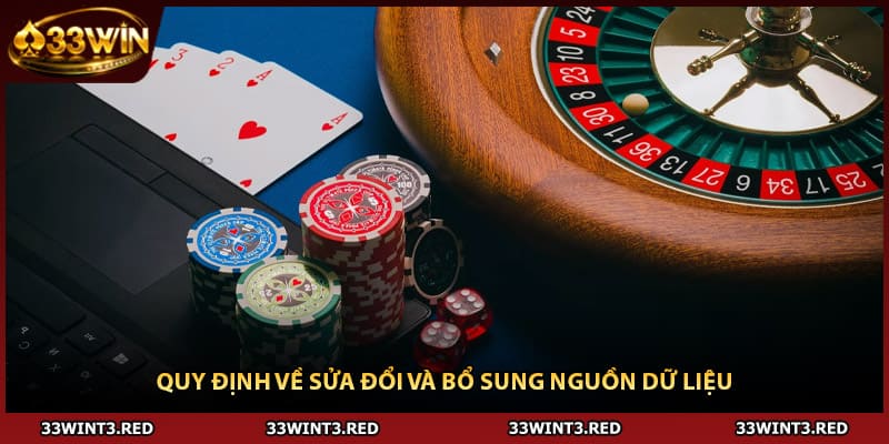 Quy định về sửa đổi và bổ sung nguồn dữ liệu